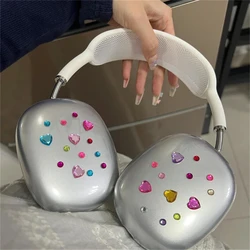 Colorful Love Heart Diamond Protective Clear Soft Silicone Headphone Cover - Airpods Max (Clear)