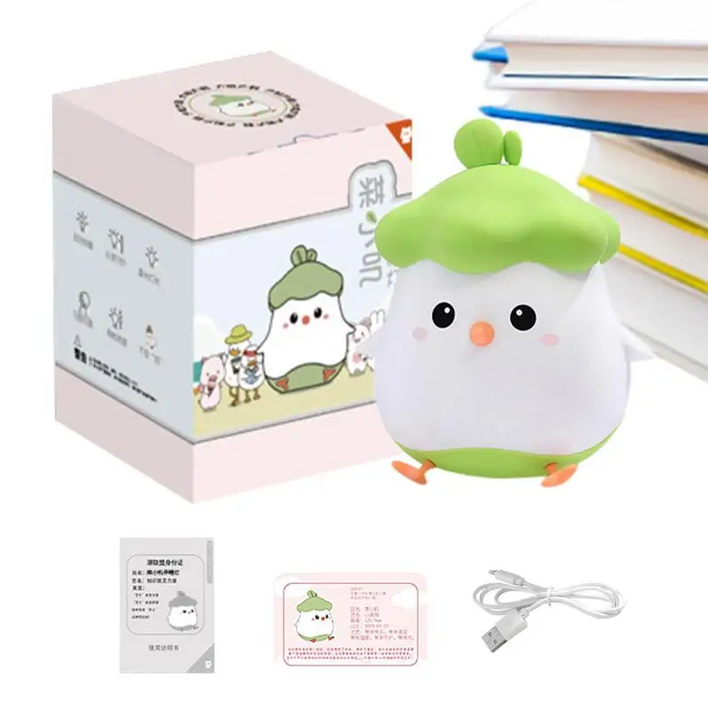 

Cute Lights For Bedroom Silicone LED Chicken Table Sensor Lamp With 2 Gears Cartoon 1200mAh Battery Light For Children's Room