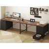 110" 2 Person Desk with 8 Drawers, Large Writing Home Office Desks with Outlets, I Shaped Workstation Double Desk Drawer 1