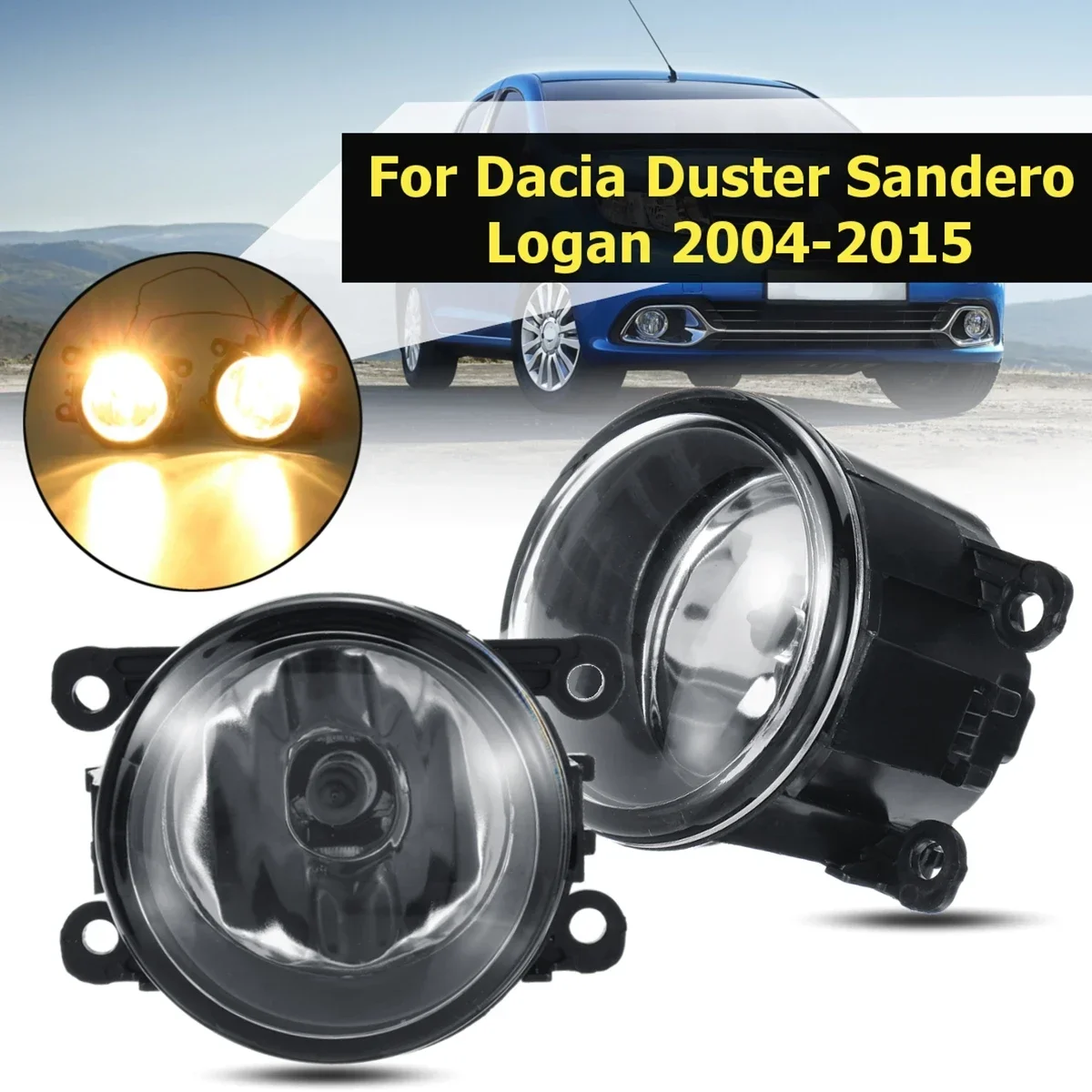 Передний бампер для Dacia Logan Sandero Duster 4300-2015, 55 Вт, 2004 K