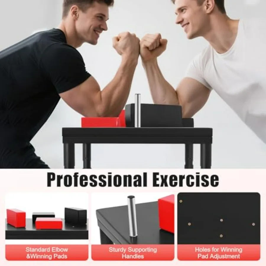 Professional Arm Wrestling Table, Standard Arm Wrestling Battle Table, Competition Training Arm Wrestling Table with 2 Elbow Pad