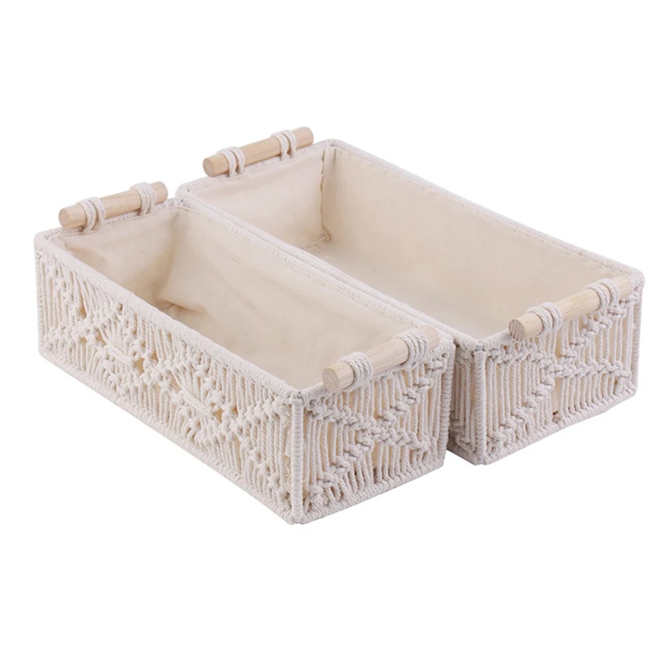Multifunctional Woven Cotton Rope Storage Basket