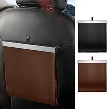

Car Trash Can Collapsible Foldable Large Capacity Car Garbage Can Waterproof Leak Proof Leather Garbage Bag Car Accessories