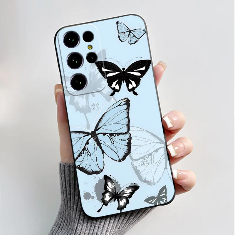 Cute Flower Cartoon Black Silicone Phone Case - Soft, Printed Cover