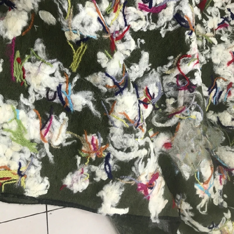 

Fabric Wide145cmx100cm 1Pc Wool Three-Dimensional Jacquard Blended Color Woven DIY Handmade Advanced Coat Autumn andWinter Suit