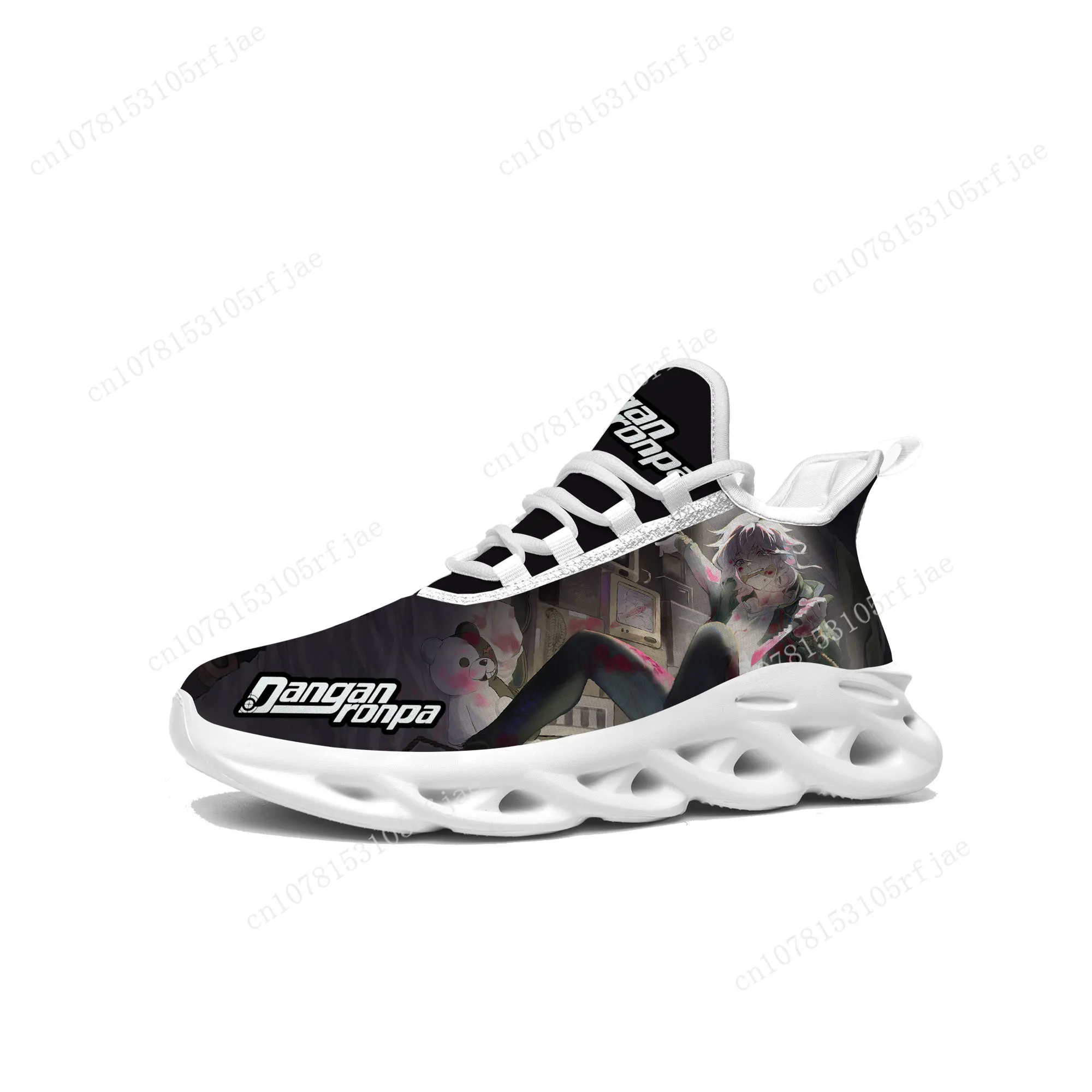 Cartoon Game Danganronpa Komaeda Flats Sneakers Men Women Teenager Sports Running Shoes High Quality Custom Built Lace Up Shoes