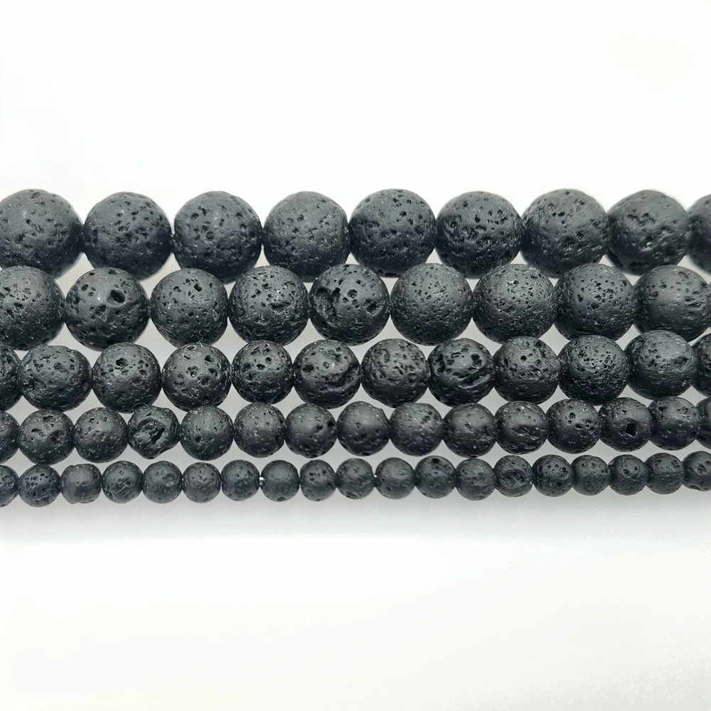 Cuentas De Piedra Natural De 4 A 10 Mm, Mezcla De Roca Volcánica