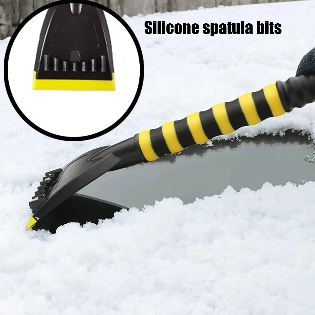 Winter Auto Cleaning Brush EVA Foam Handle Multipurpose Snow Cleaning Brush Detachable Ice Scraper Emergency Snow Remover Shovel