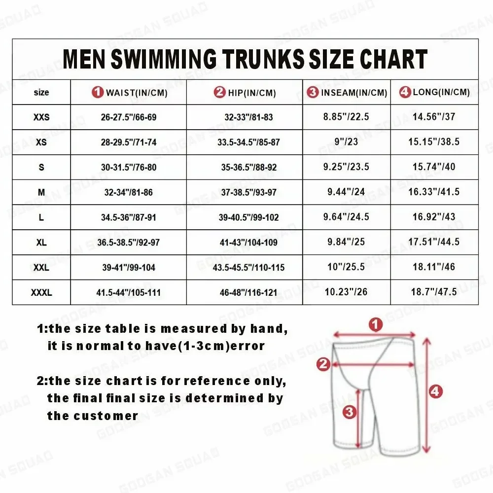 Mens Square Leg Athletic Swim Jammers Durable Training Splice Team Swimsuit Men Swimming Trunks Neon Size Xs-2xl