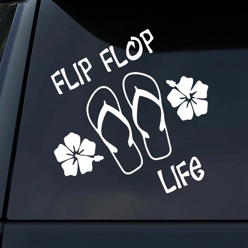 

Flip Flop Life Car Sticker Window Door Windscreen Laptop Bumper Vinyl Decal Waterproof Auto Decors K516