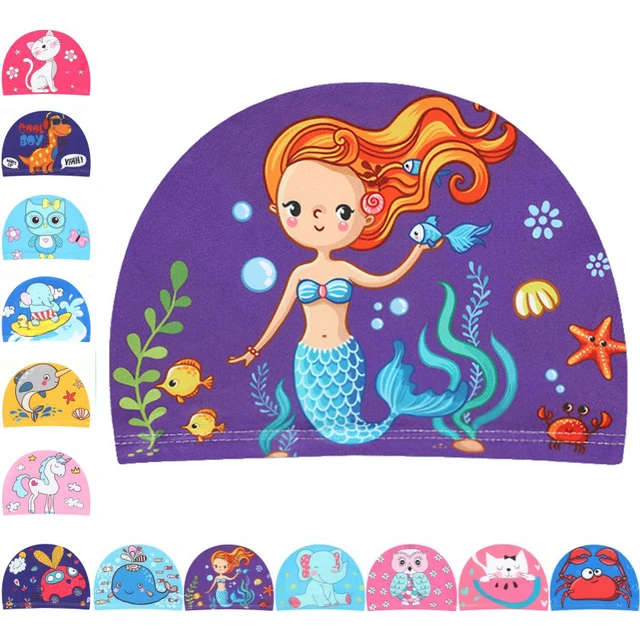 어린이를 위한 귀여운 만화 패브릭 수영 모자: 물놀이를 위한 필수품!