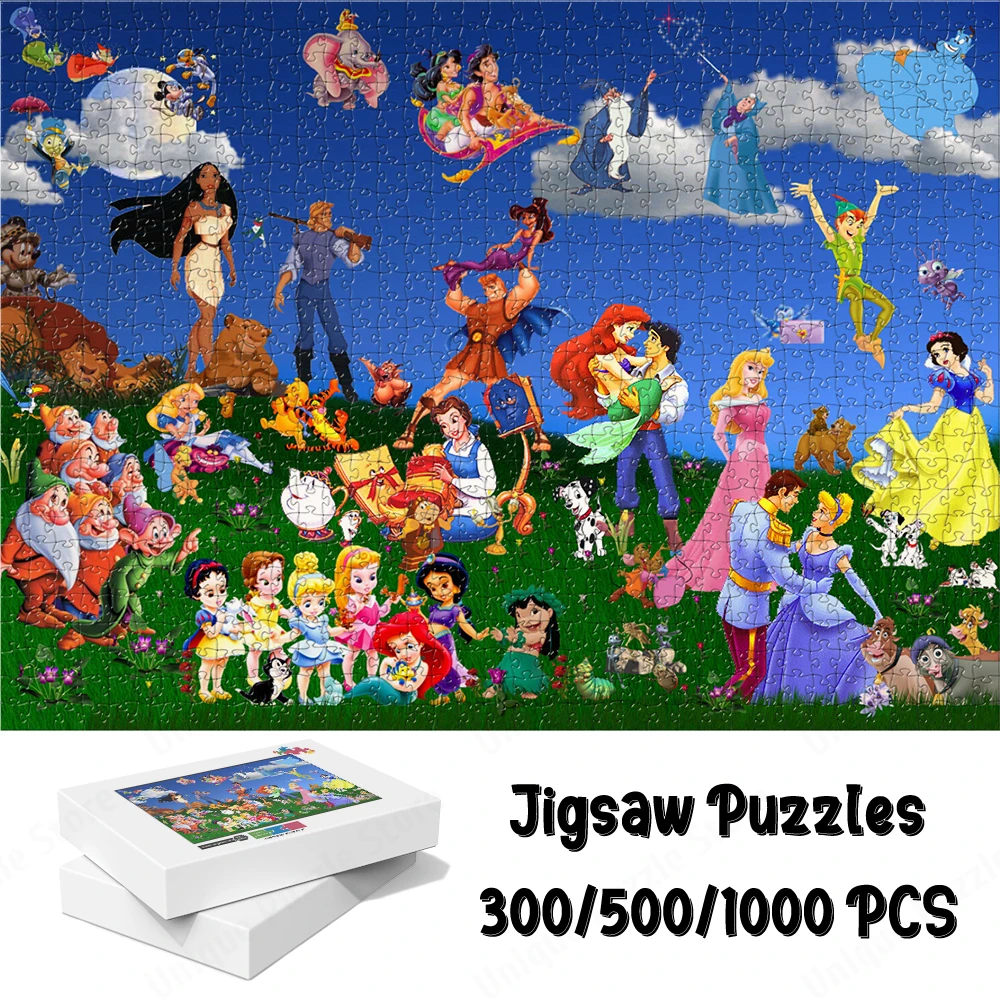 Disney Princess Series Jigsaw Puzzle The Little Mermaid Unique Design Board Games Snow White Cinderella Cartoon Character Puzzle