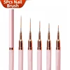 7/9/11/15/25MM Nail Liner Brush Set UV Gel Nail Brushes Kits 5pcs French Stripe Line Painting Drawing Flower Pen Manicure Tools 1