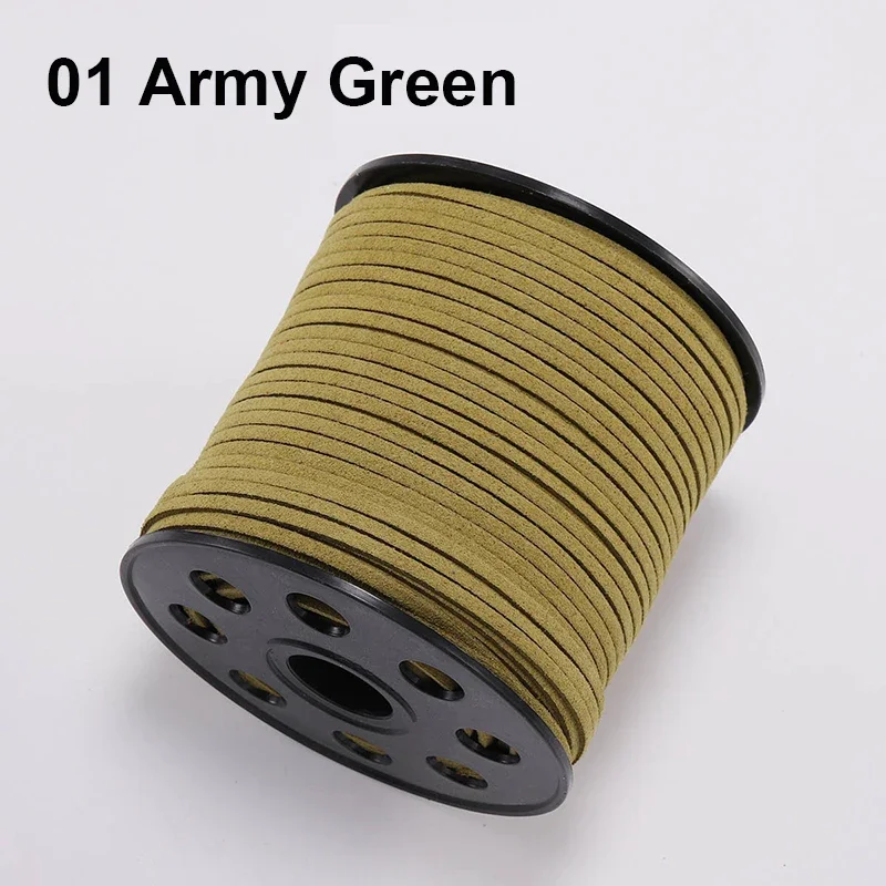 90m Roll Faux Suede Cord – 2.7x1.4mm Craft String For Beading, Lacing & DIY