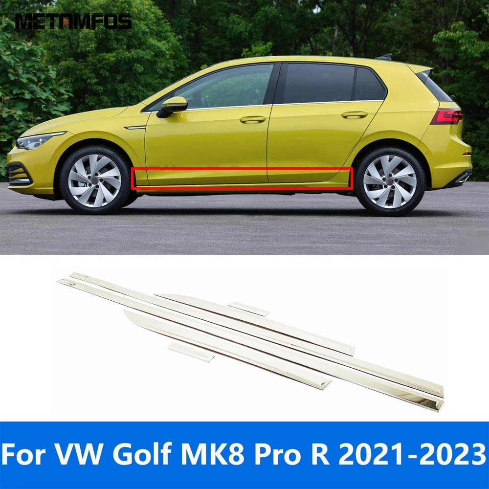 

Для Фольксваген Гольф MK8 Pro R 2021 2022 2023 полосы боковой линии двери кузова юбки молдинг отделка стикер аксессуары автостайлинг