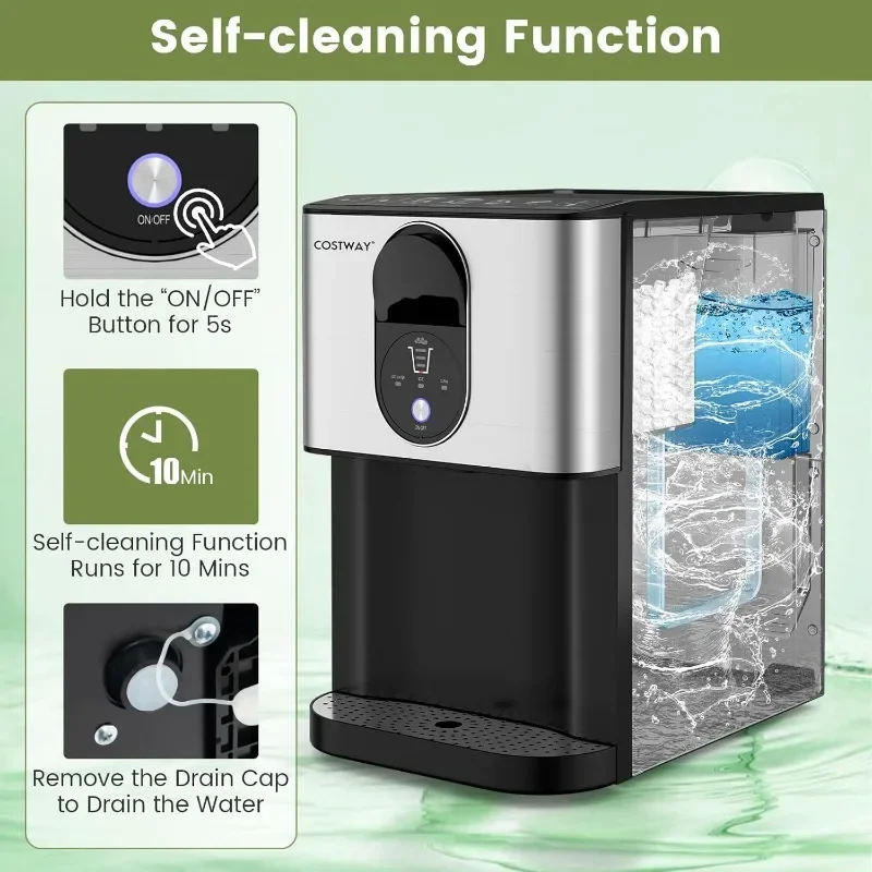 Self-Dispensing Nugget Ice Maker – 56 lbs Countertop Pebble Ice Maker