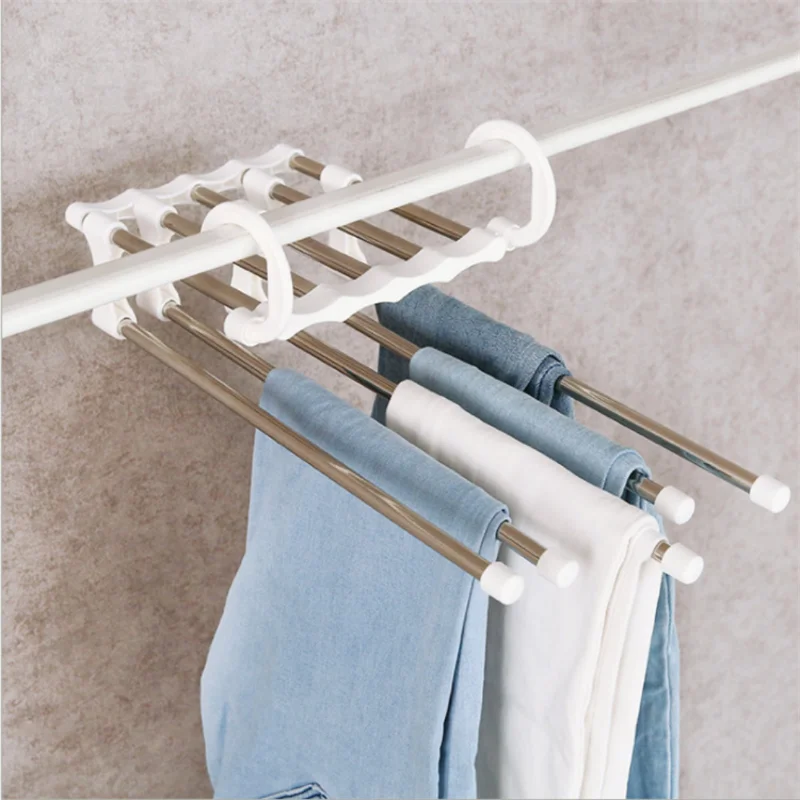 5 In 1 Pant Rack Shelves Stainless Steel Clothes Hangers Stainless Steel Multi-functional Wardrobe Magic Hanger clothes hanger,clothes rack,pants rack,storage hanger