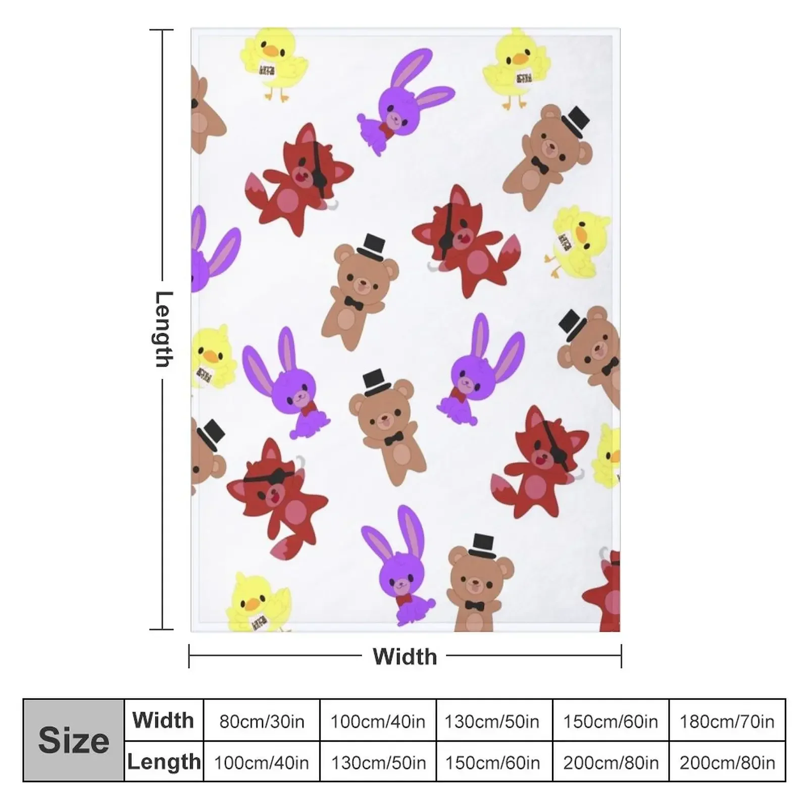 Cute Fnaf Pattern Throw Blanket Plaid on the sofa Sofas 2