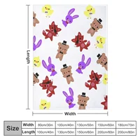 Cute Fnaf Pattern Throw Blanket Plaid on the sofa Sofas 2