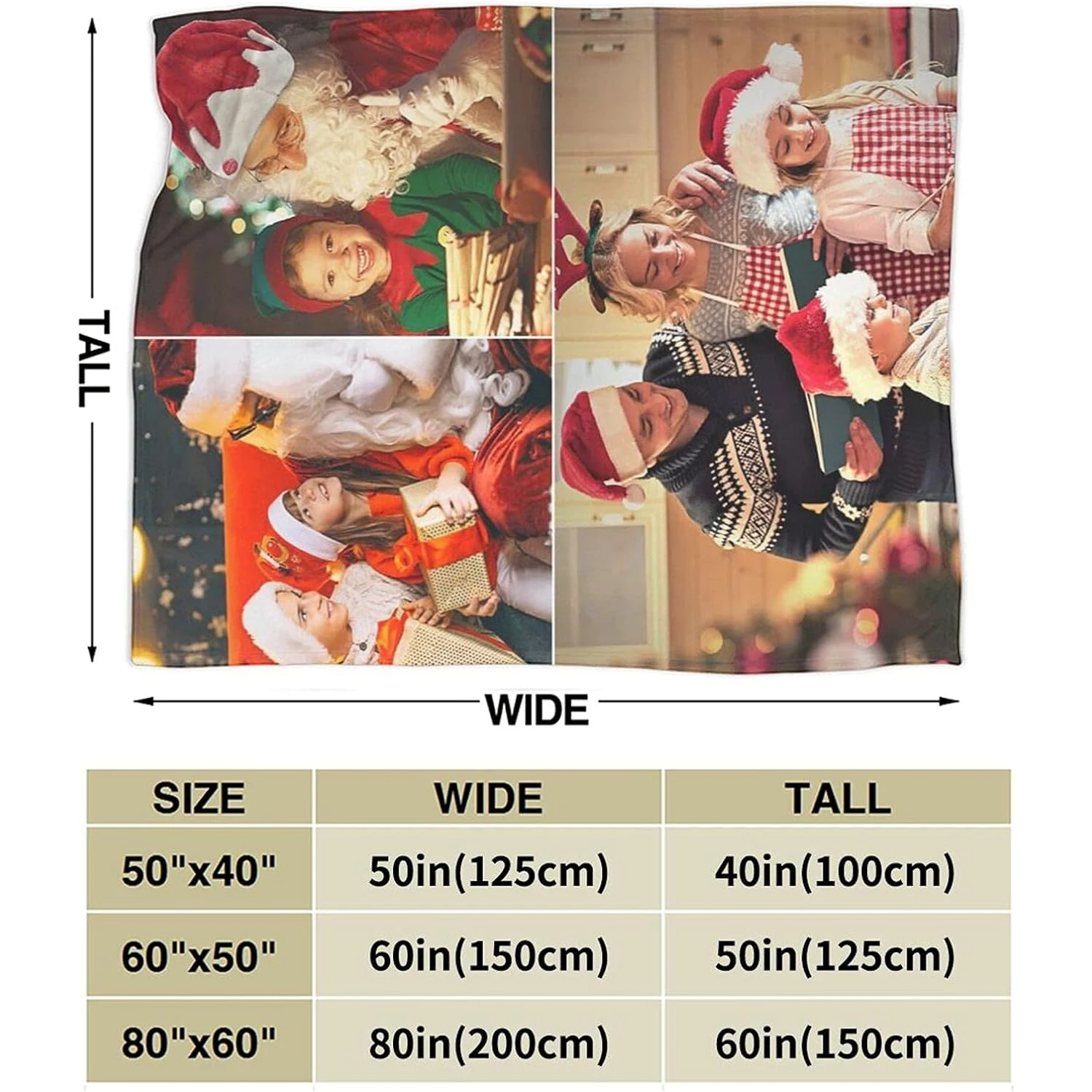 Customized Blanket with Photo Text Customized Blanket Adult Children's Birthday Christmas Halloween Personalized Flannel Blanket 4
