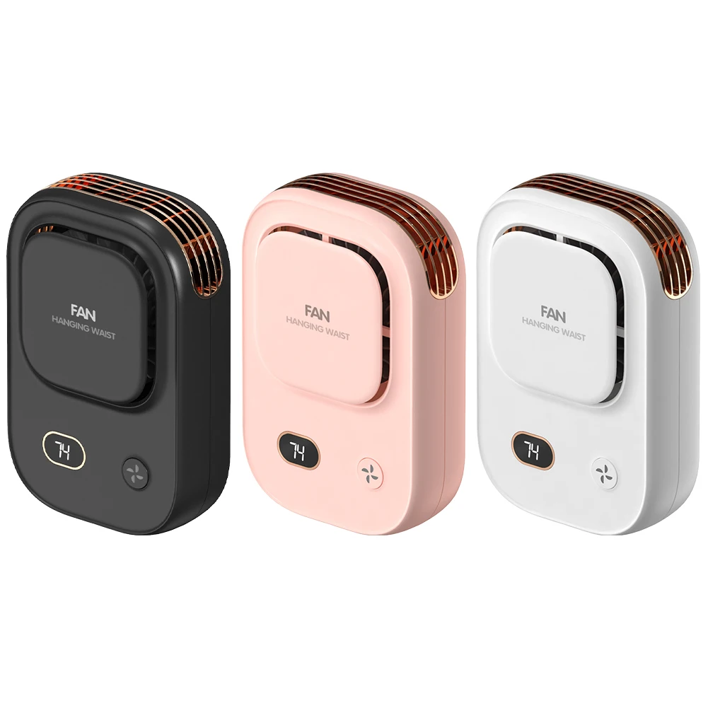 휴대용 허리 클립 선풍기 웨어러블 벨트 선풍기, 2000mAh 배터리 구동 충전식 바디 선풍기, 야외 작업 농장 하이킹 캠핑용