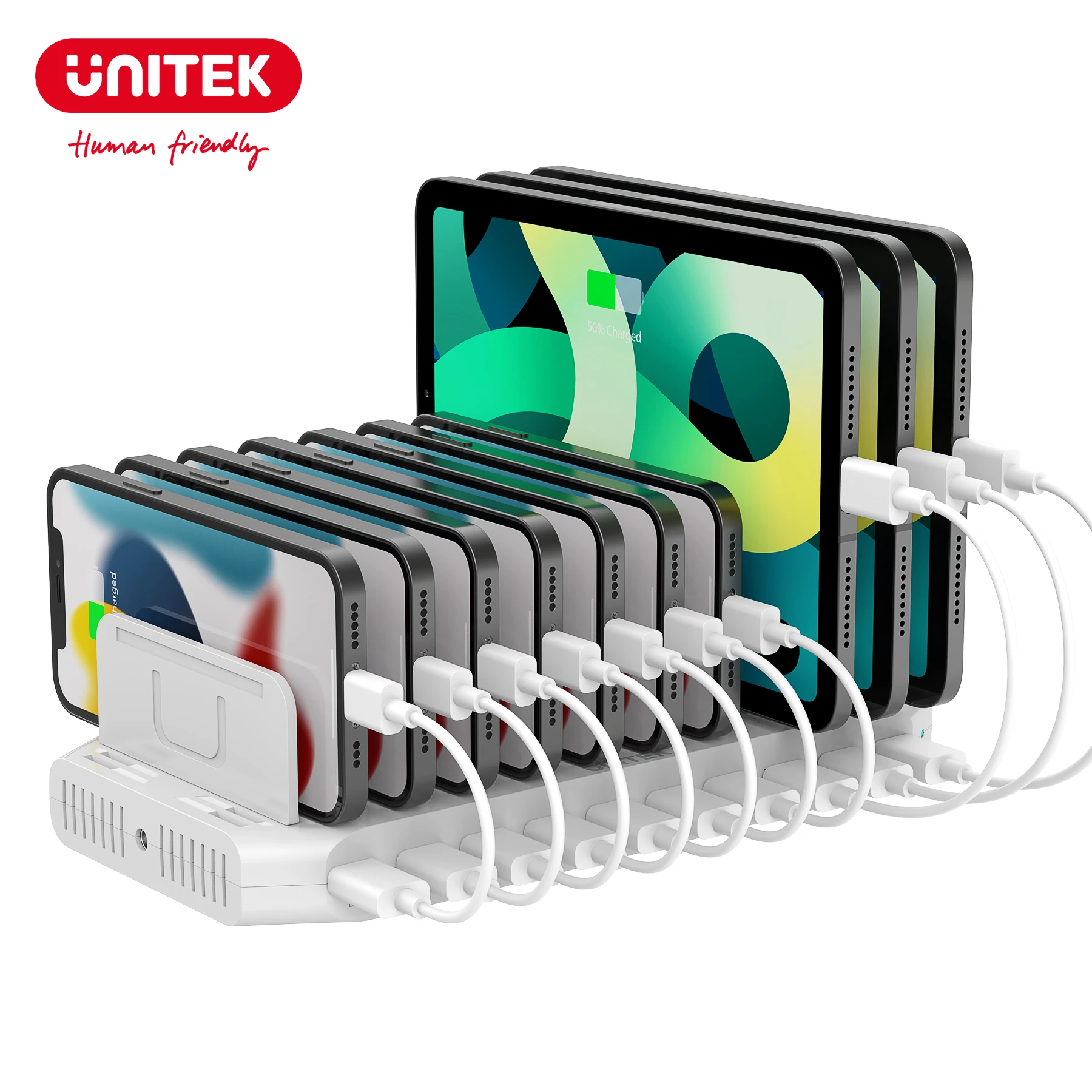 Unitek 96W Charging Station 10 Ports USB Fast Charger Dock for iPhone