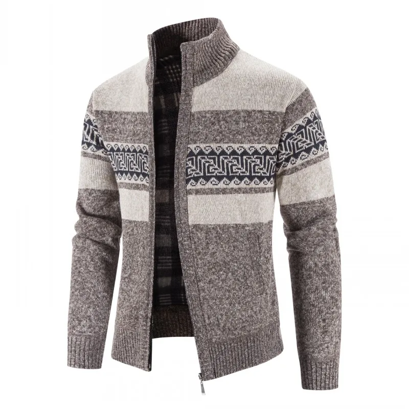 2024 New Men's Sweaters Autumn Winter Warm Cashmere Wool Zipper Cardigan Sweaters Man Casual Knitwear Sweatercoat Male Clothe 2