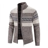 2024 New Men's Sweaters Autumn Winter Warm Cashmere Wool Zipper Cardigan Sweaters Man Casual Knitwear Sweatercoat Male Clothe 2