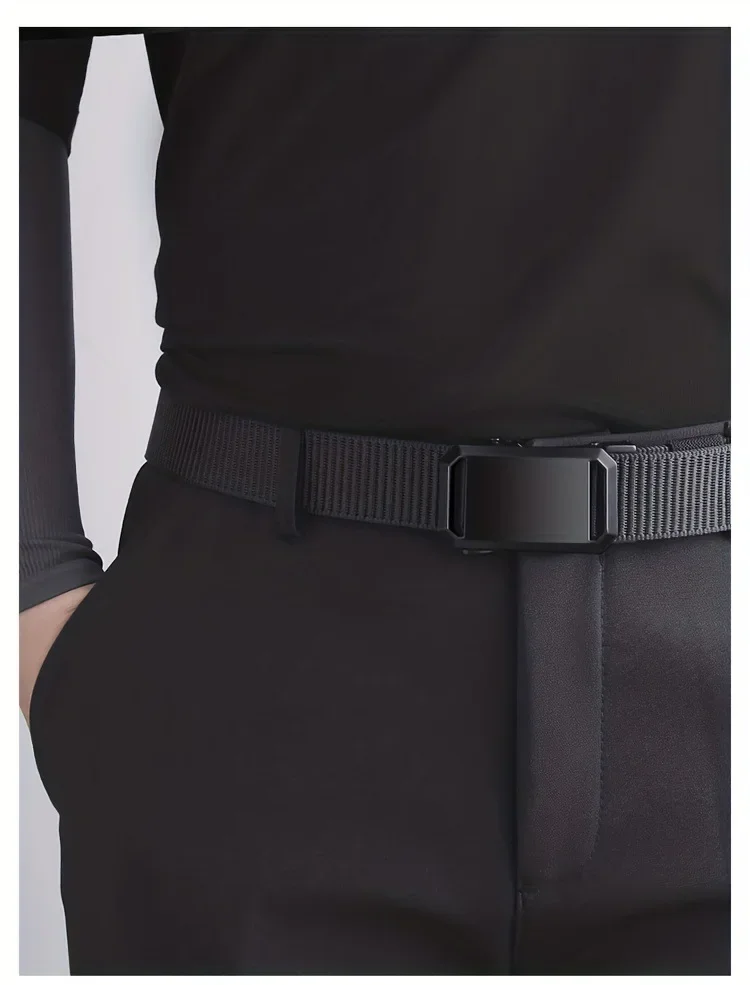 Neuer Gürtel mit automatischer Schnalle, Canvas, taktische Arbeitskleidung, lässiger Outdoor-Militär-Trainingshosengürtel für Herren – Detail 6