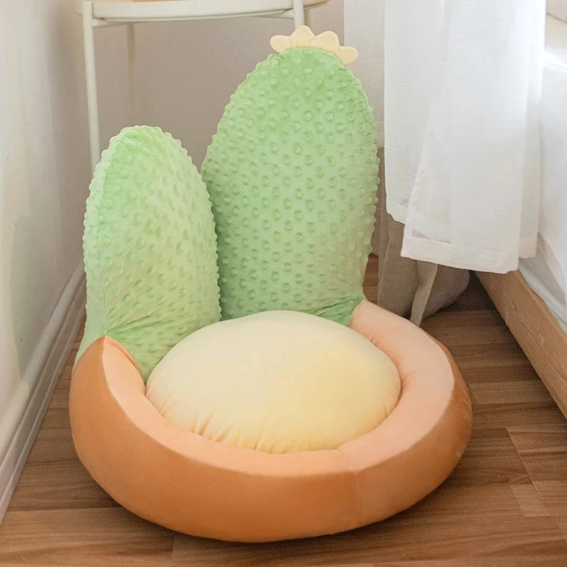 Dining Chair Cushion Kawaii Plush Pillow Soft Cactus Round Floor Cushion Toy Animal Plushie Sofa Room Decoration Home Goods