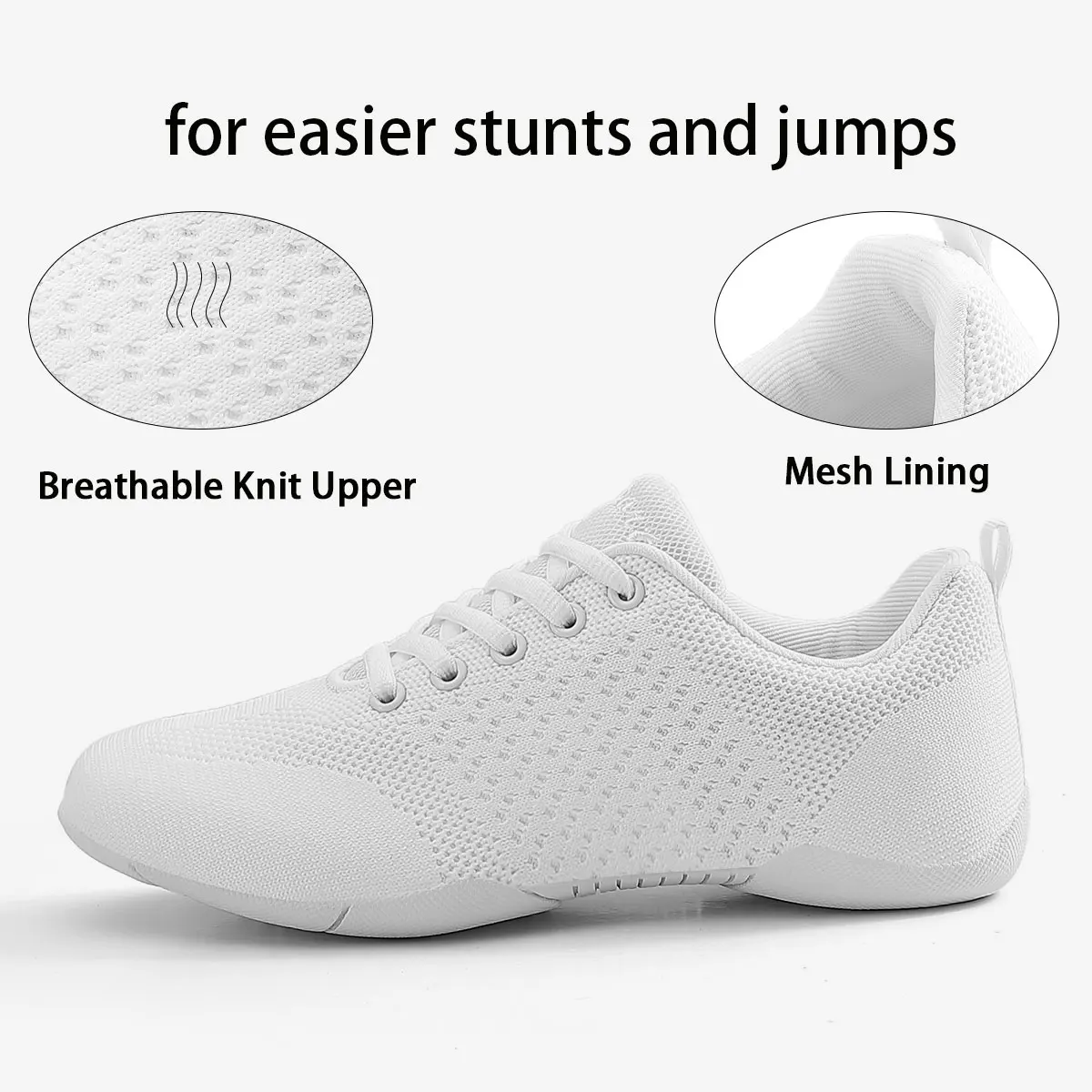 Description Picture 2 of itemGirls Cheer Shoes for Women Black Cheerleading Dance Sneakers Youth Shool Walking Shoes Athletic Training Tennis
