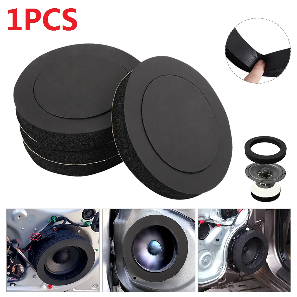 Universal Car Speaker Ring Bass Door Trim Sound Insulation Cotton Audio Speaker Sound Self Adhesive Insulation Ring 4/5/6.5 Inch sound insulation ring soundproofing cotton sound insulation cotton