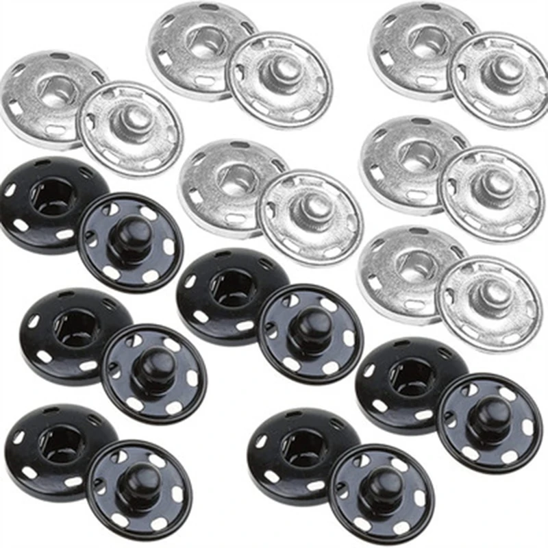 24 Sets 12 Mm Snap Buttons Fastener Kit Sew-On Removable Metal Snap Buttons Decorative Buttons For Clothes Sewing Crafts