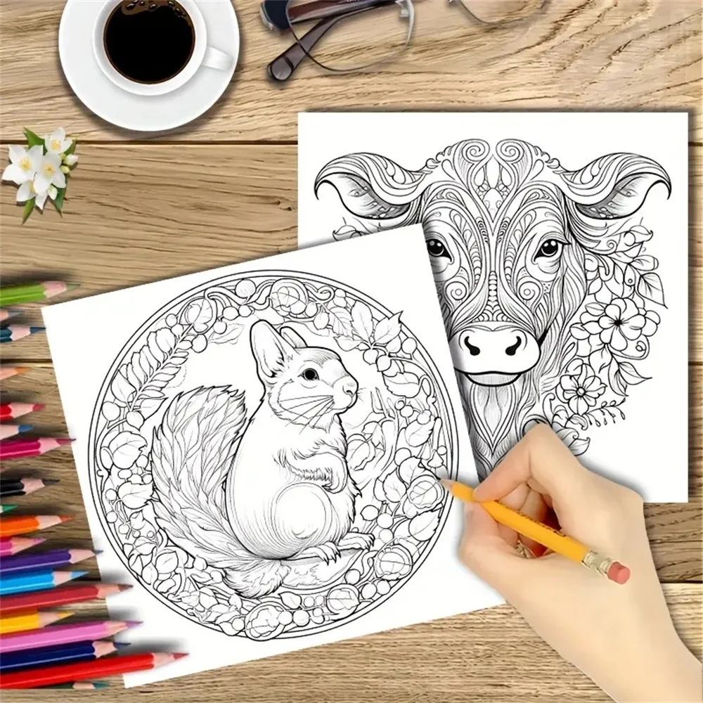 1pc Art Coloring Book 22 Page Coloring Books Gift For Birthday Party Relieve Stress Kill Time Graffiti Painting Drawing Art Book 3