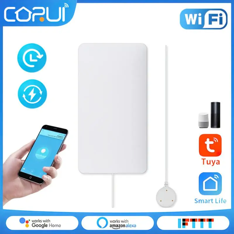

CORUI Tuya WiFi Smart Flood Sensor Leakage Alarm Sensor Water Level Detector Smart Life APP Control High Sensitivity