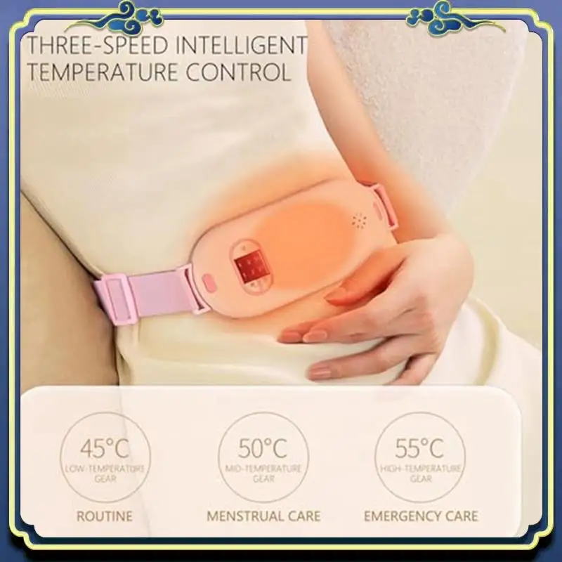 1 PCS Fabric Wrapping Heating Pad For Stomach Back Pain With 3 Heat & 3 Vibration Massage Modes