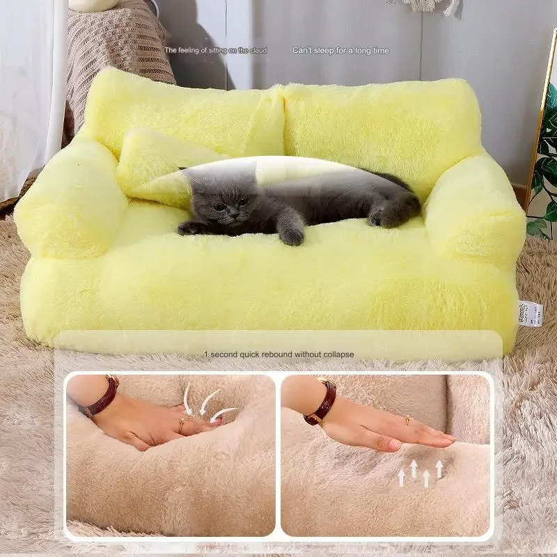 Luxury Pet Sofa  Super Soft Warm Cat Bed Detachable Washable Non-slip for Small Dogs Cats Kitten Puppy Sleeping Bed Pet Supplies