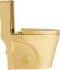 Dual-Flush Elongated One-Piece Toilet with High Efficiency Flush in Shiny Gold The sharply modern forms of the one-piece toilets 4