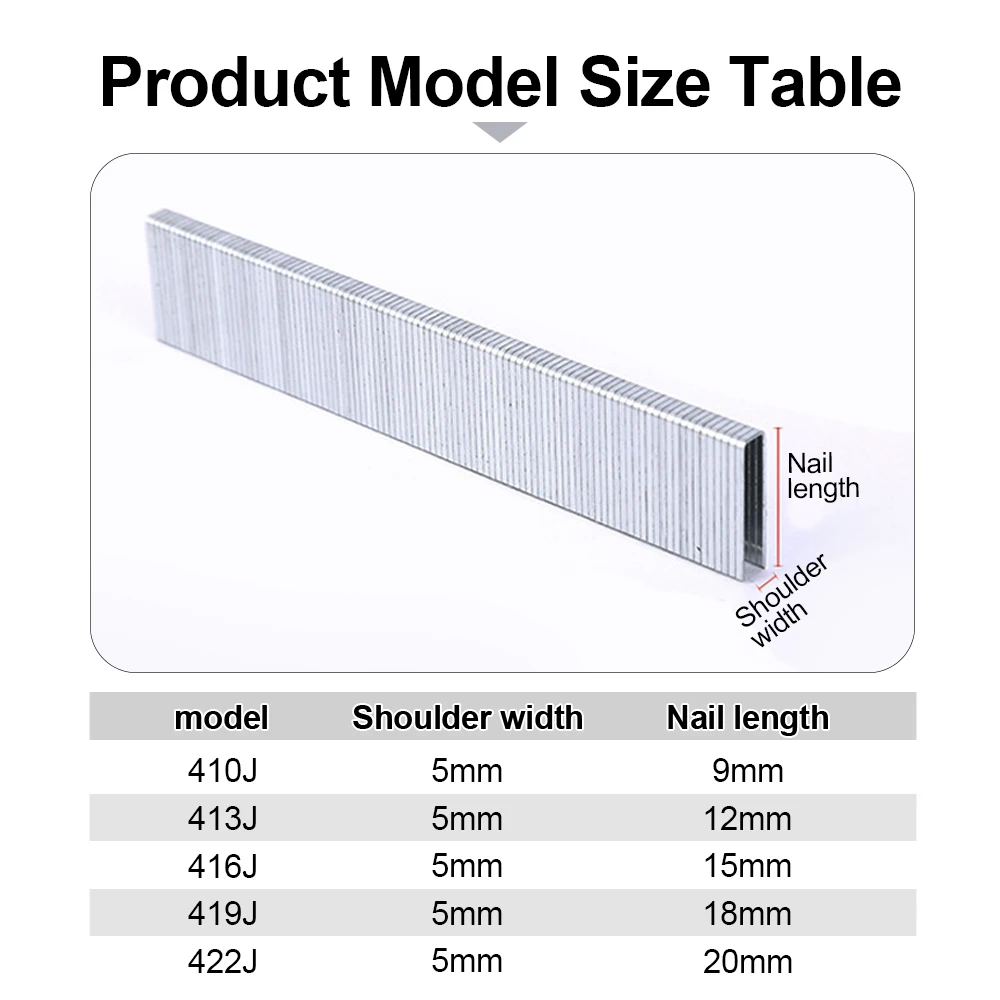 3610Pcs 410J 413J 416J 419J 422J Staple Woodworking Nails Framing Tacker For Electric Nails Stapler Gun Furniture Hand Tool 6