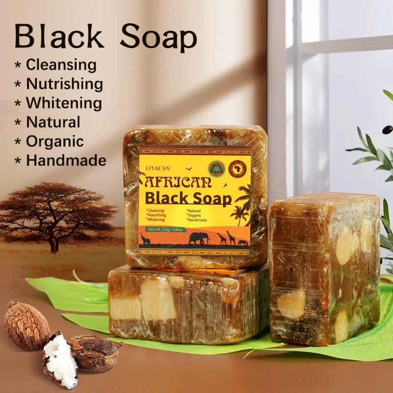 African Black Soap Organic Shea Butter Anti Rebelles Treatment Acne Moisturizing For SkinCare Handmade Beauty Body Bath hand soap