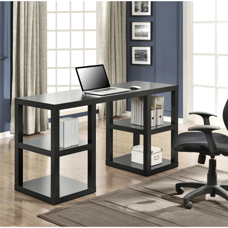 Mainstays Double Pedestal Computer Desk Black computer desk desk