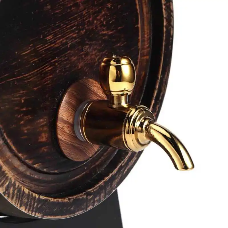 Wood Wine Barrel 3L Retro Striped Black Wine Brandy Whisky Barrel Oak Red Bucket Container with Faucet wine making tool wine barrel