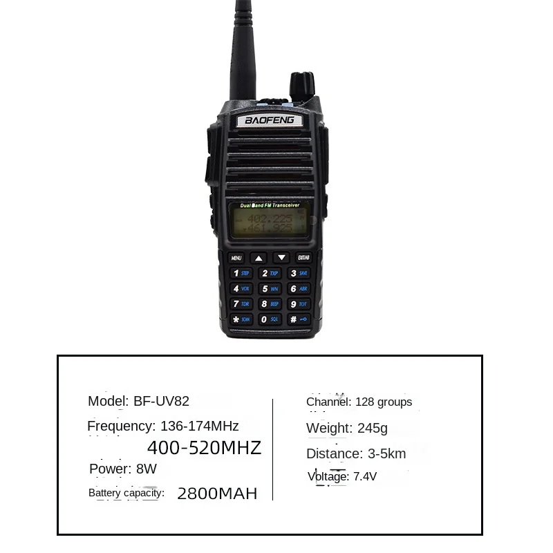 Baofeng UV 82 8W Military Walkie Talkie Long Range 10 KM High Power Modes Dual Ptt Baofeng UV82 UHF VHF Ham Radios UV-82 HP
