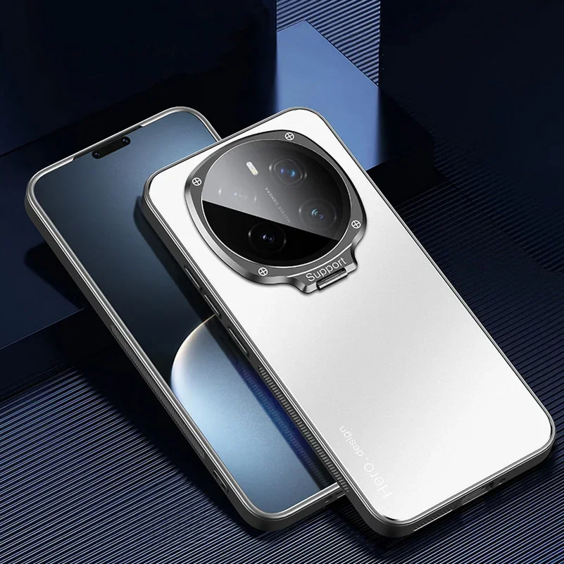 Enhanced Protective Matte Kickstand Case with Metal Camera Holder Cover