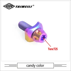 High - Performance Titanium Alloy Curved Washer with Screws for Bicycle Front Variable Speed Fixing (Candy color)