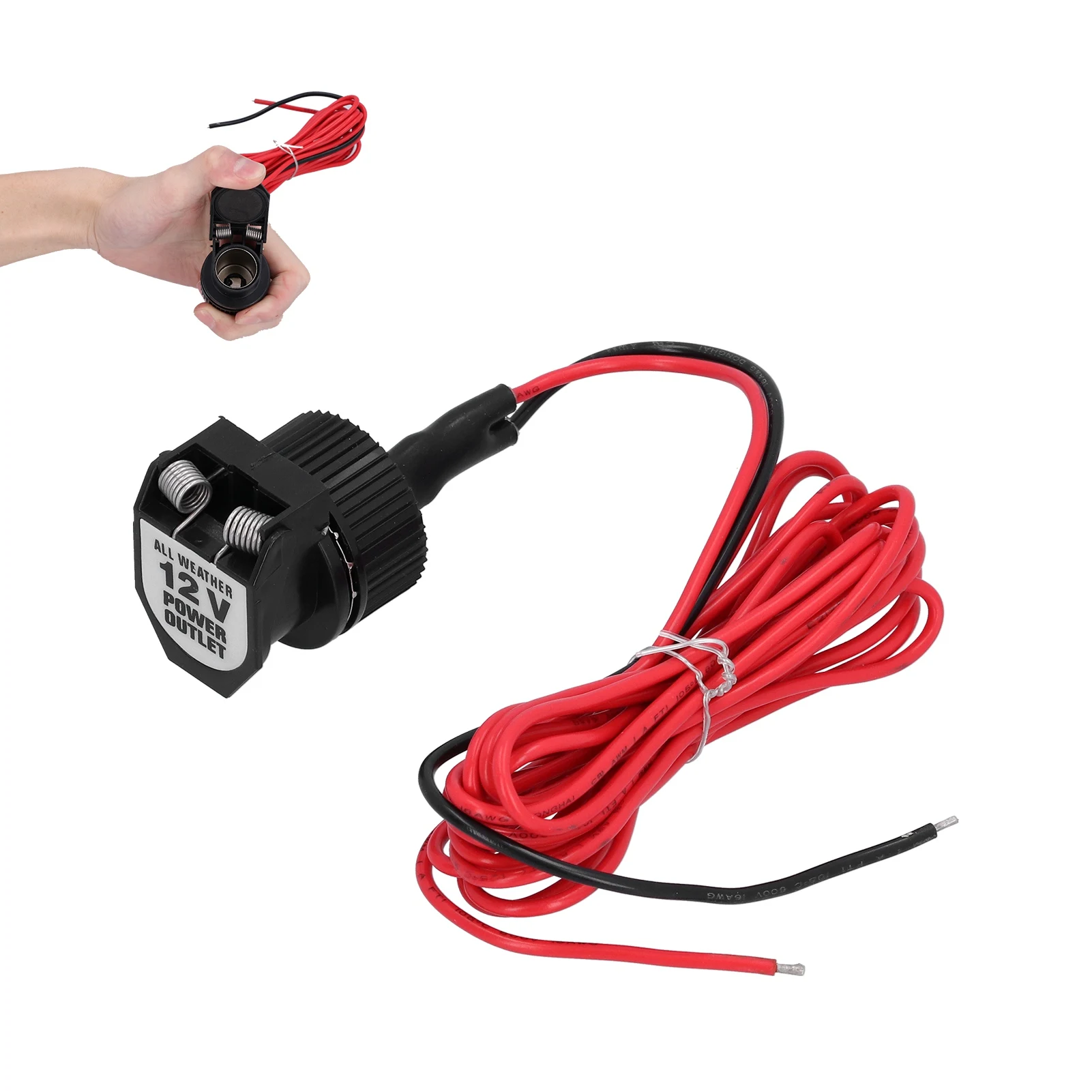 

Адаптер для мотоциклов и лодок, 12 В, внутренний диаметр 21 мм/0,8 дюйма, черный, с пружинной крышкой