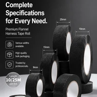 10/25 Meters Heat Resistant Flame Retardant Cloth Tape Coroplast Adhesive Wire Harness Loom Protection For Car Cable Wiring 2