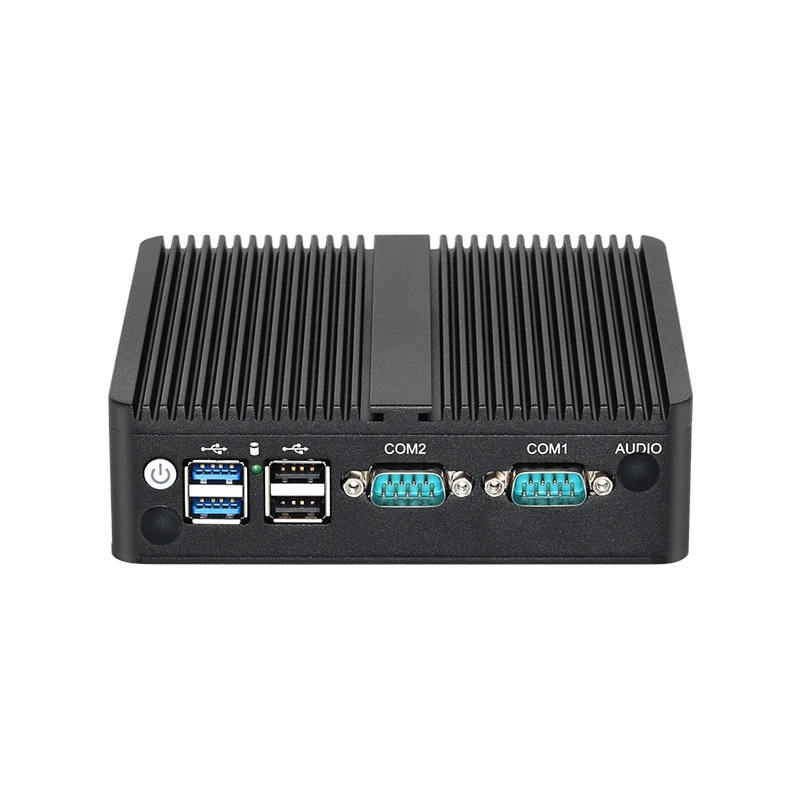 Fanless IPC Mini PC Intel Celeron J6412 8GB 16GB DDR4 M.2 NVMe SSD 4x 2.5G LAN RS232 RS485 WiFi Support 4G LTE Windows Linux 2