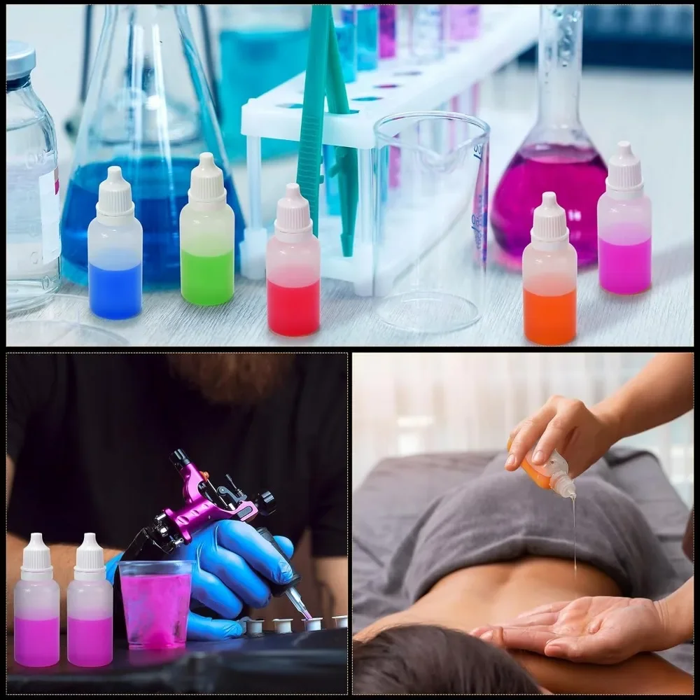 Refillable Liquid Container Refillable Bottle Refillable Empty Bottle Refillable Cosmetic Bottle Refillable Bottle Set Dropper Bottle 200pcs 3/5/10/15/20ml Empty Small Liquid Plastic Container Portable Squeezable Eye Liquid Dropper with Caps and Plug