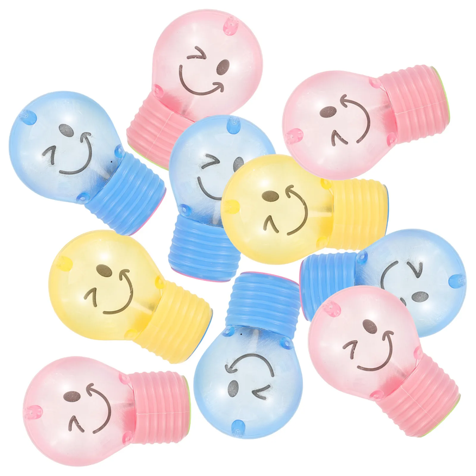 10Pcs 플라스틱 전구 연필 깎이 어린이를위한 수동 미니 깎이 학생 소형 디자인 쉬운 샤프닝 학교 용품 선물